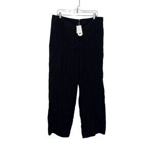 NWT Vince Black Wide Leg Pullover Belt loops Women's Pants Size 14